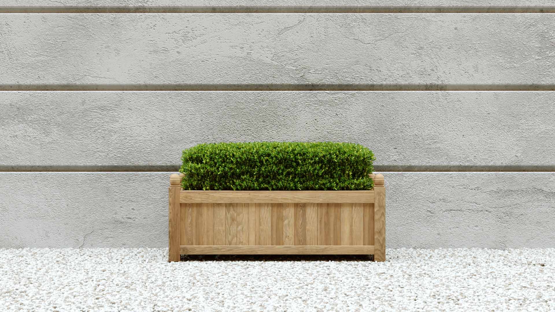 Rectangular Teak Planter 45 x 90cm
