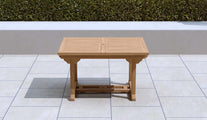 Teak Rectangular Extending Garden Dining Table 130-180cm Closed