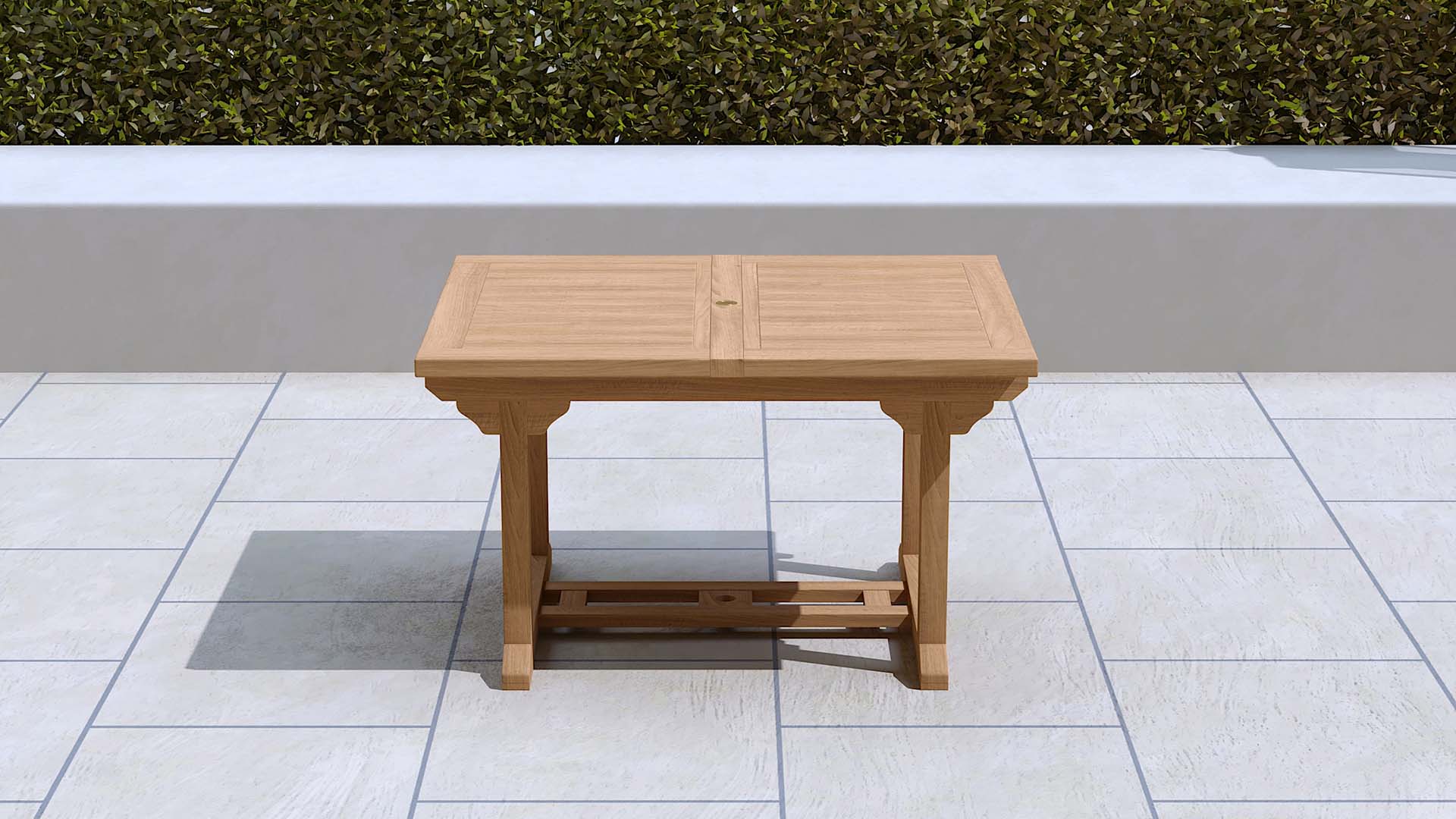 Teak Rectangular Extending Garden Dining Table 130-180cm Closed