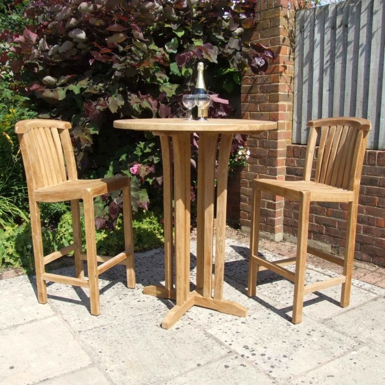 Round Teak Bar Table and Winchester Bar Chairs