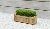 Rectangular Teak Planter Angled View