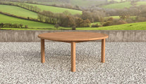 Teak Fixed Round Table Side View