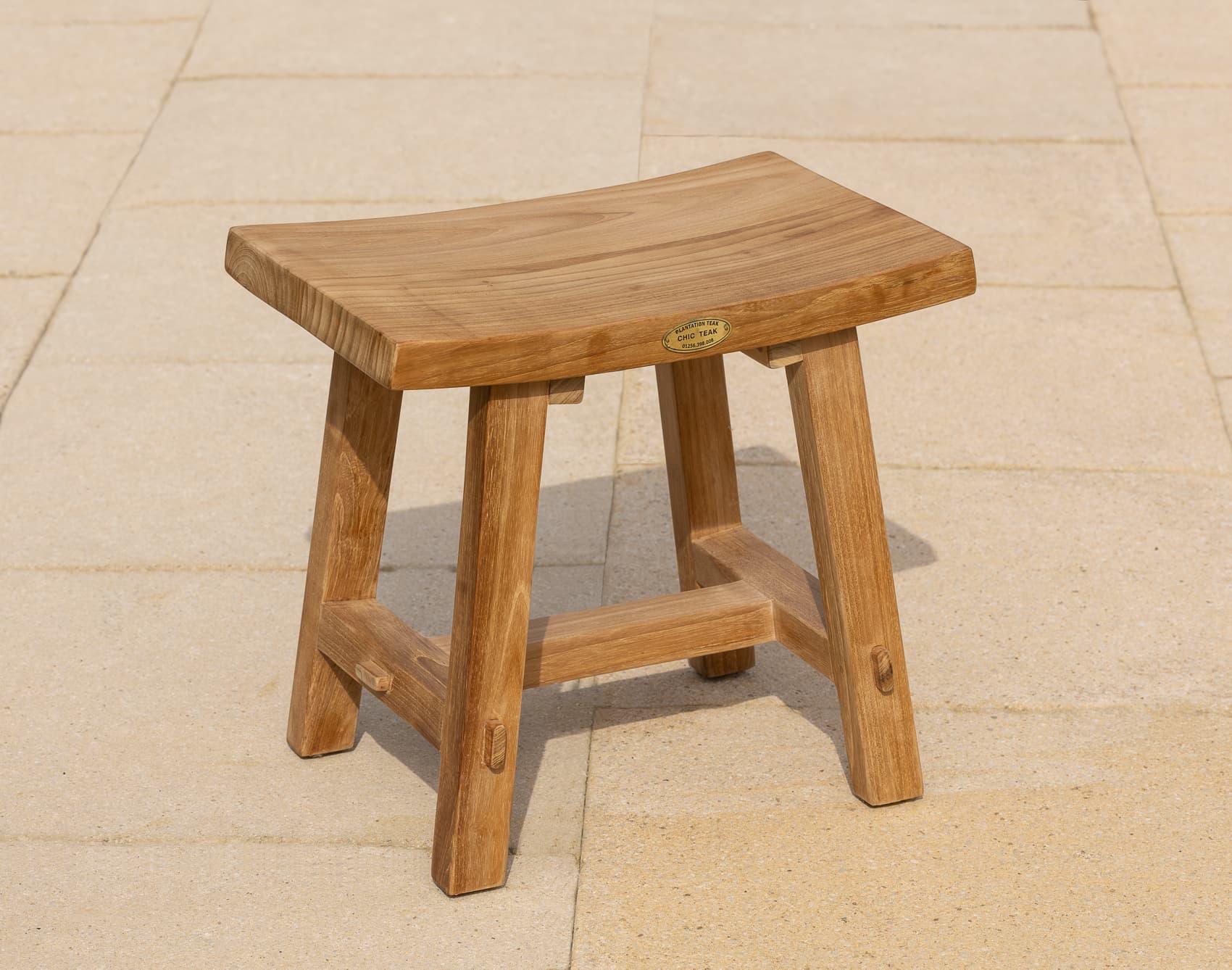 Rectangular teak stool