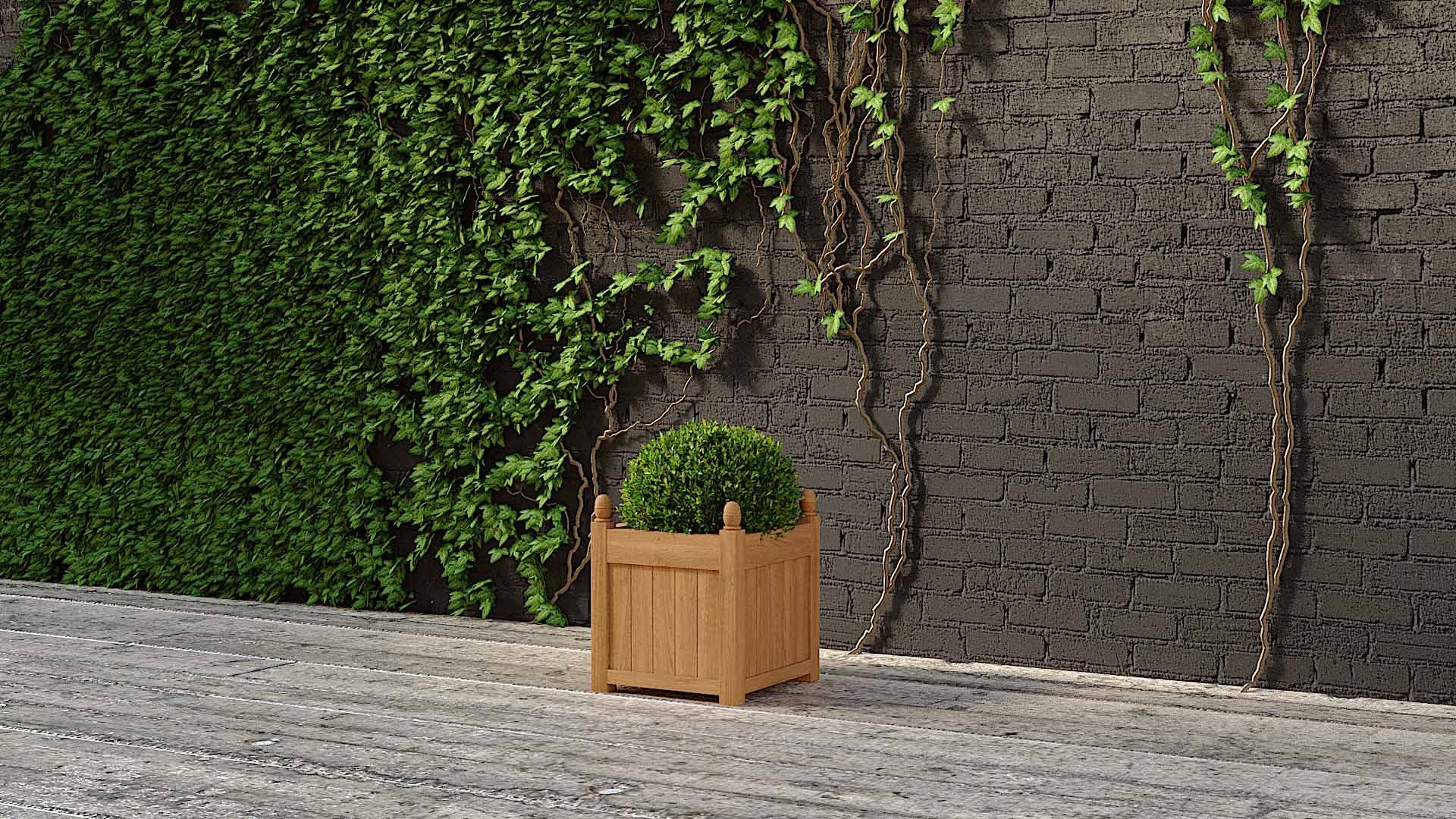 Teak Small Square Planter 45 x 45cm
