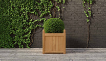Teak Square Planter 75 x 75cm Front View