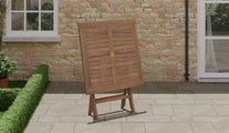 Square Folding Teak Garden Table Shown Folded