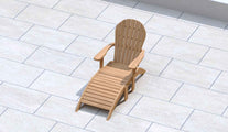 Adirondack Teak Lounger Chair with Footstool Overhead Perspective