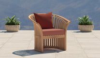 Ascot Lounge Chair with Amber Seat Cushion & Terracotta Scatter Cushion
