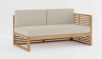 Buckingham Teak Modular Open End Two Seater Sofa with Ecru Cushions