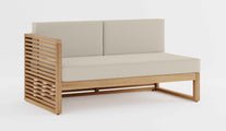 Buckingham Teak Modular Right Hand Open End Sofa with Ecru Cushions