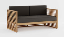Buckingham Teak Modular Two Seater Sofa with Graphite Cushions