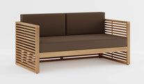 Buckingham Teak Modular Two Seater Sofa with Taupe Cushions