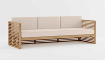 Buckingham Teak Modular Three Seater Sofa with Ecru Cushions