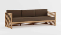 Buckingham Teak Modular Three Seater Sofa with Taupe Cushions