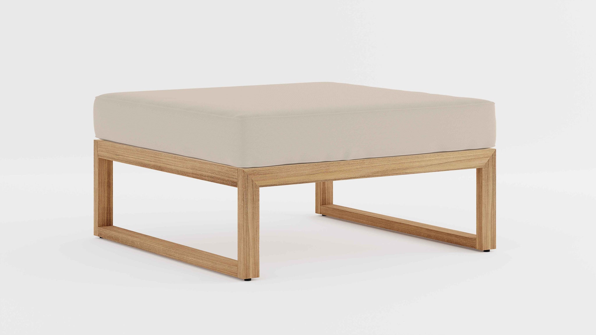 Buckingham Teak Modular Footstool with Ecru Cushion