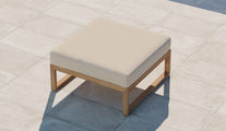 Buckingham Teak Modular Footstool with Ecru Cushion Overhead Perspective