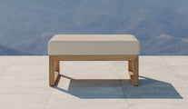 Buckingham Teak Modular Footstool with Ecru Cushion Front View