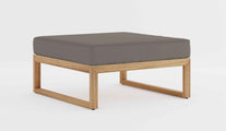 Buckingham Teak Modular Footstool with Light Grey Cushion
