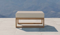 Buckingham Teak Modular Footstool with Ecru Cushion Side View
