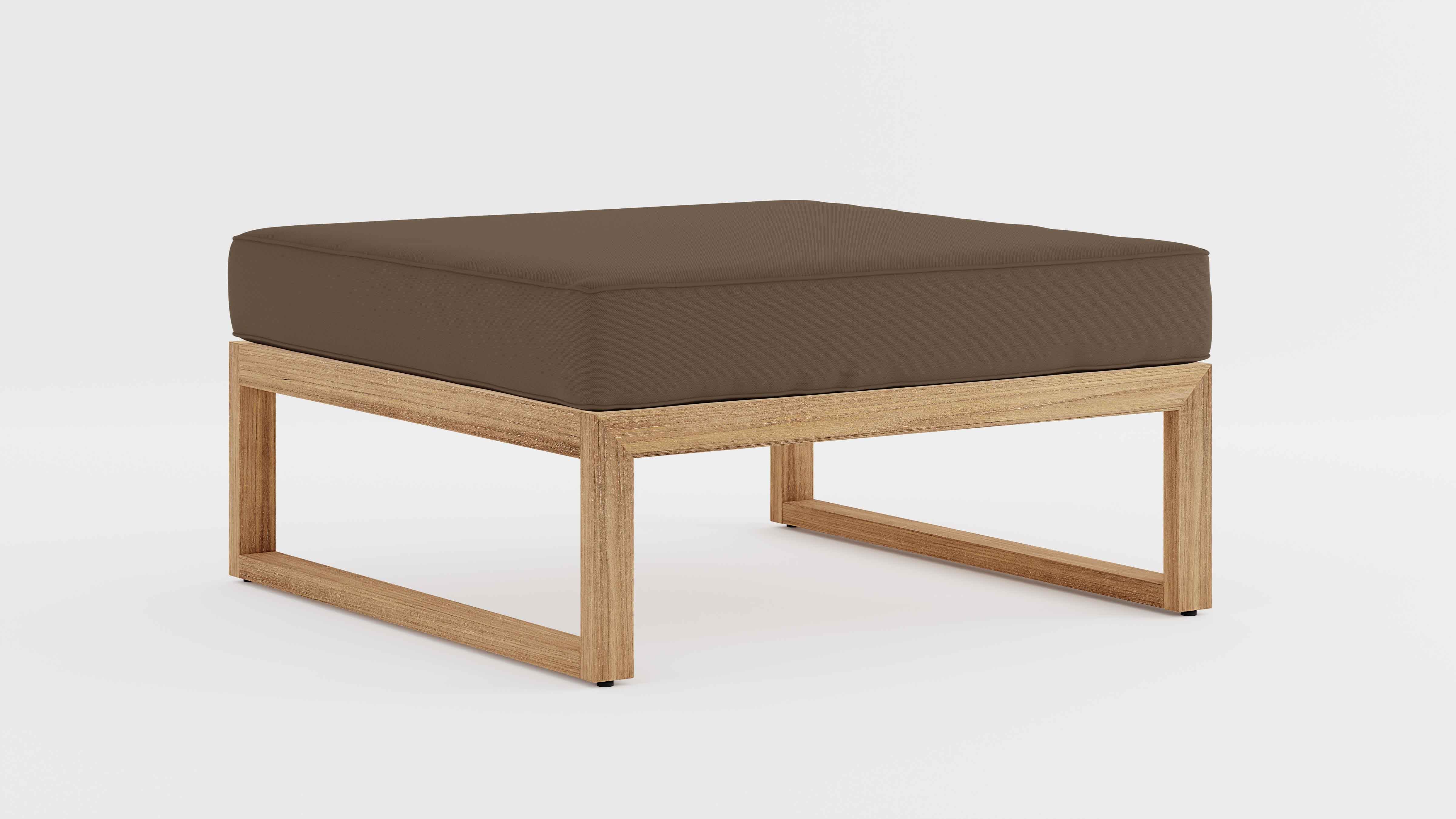 Buckingham Teak Modular Footstool with Taupe Cushion