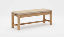 Teak 150cm Backless Bench with Ecru Cushion