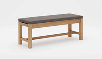 Teak 150cm Backless Bench with Light Grey Cushion