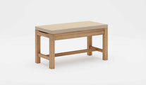 Teak Backless Bench with Ecru Cushion