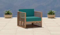 Buckingham Modular Lounge Chair in Paris Fabric Teal Colourway