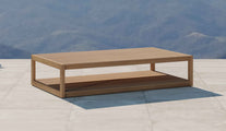 The Buckingham Teak Outdoor Lounge Furniture Rectangular Coffee Table Front Angled View