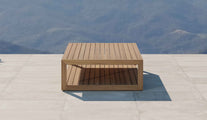 Buckingham Teak Square Coffee Table with Shelf Side View