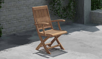 Teak Folding Ripon Carver Chair Front Angled View
