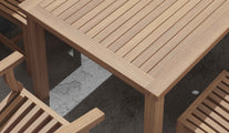 Fixed Rectangular Table & Winchester Carver and Dining Chairs Close Up Detail