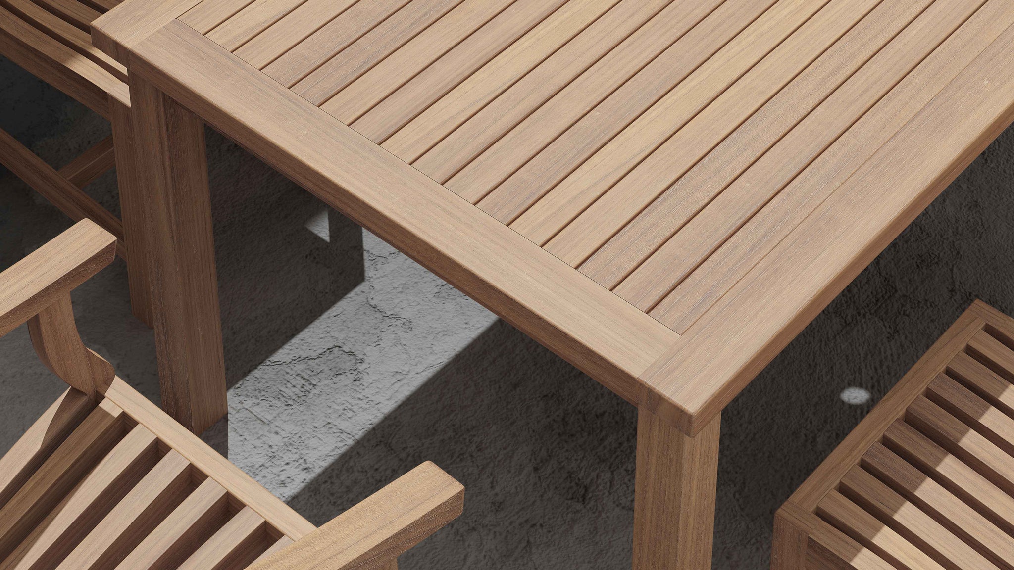 Fixed Rectangular Table & Winchester Carver and Dining Chairs Close Up Detail