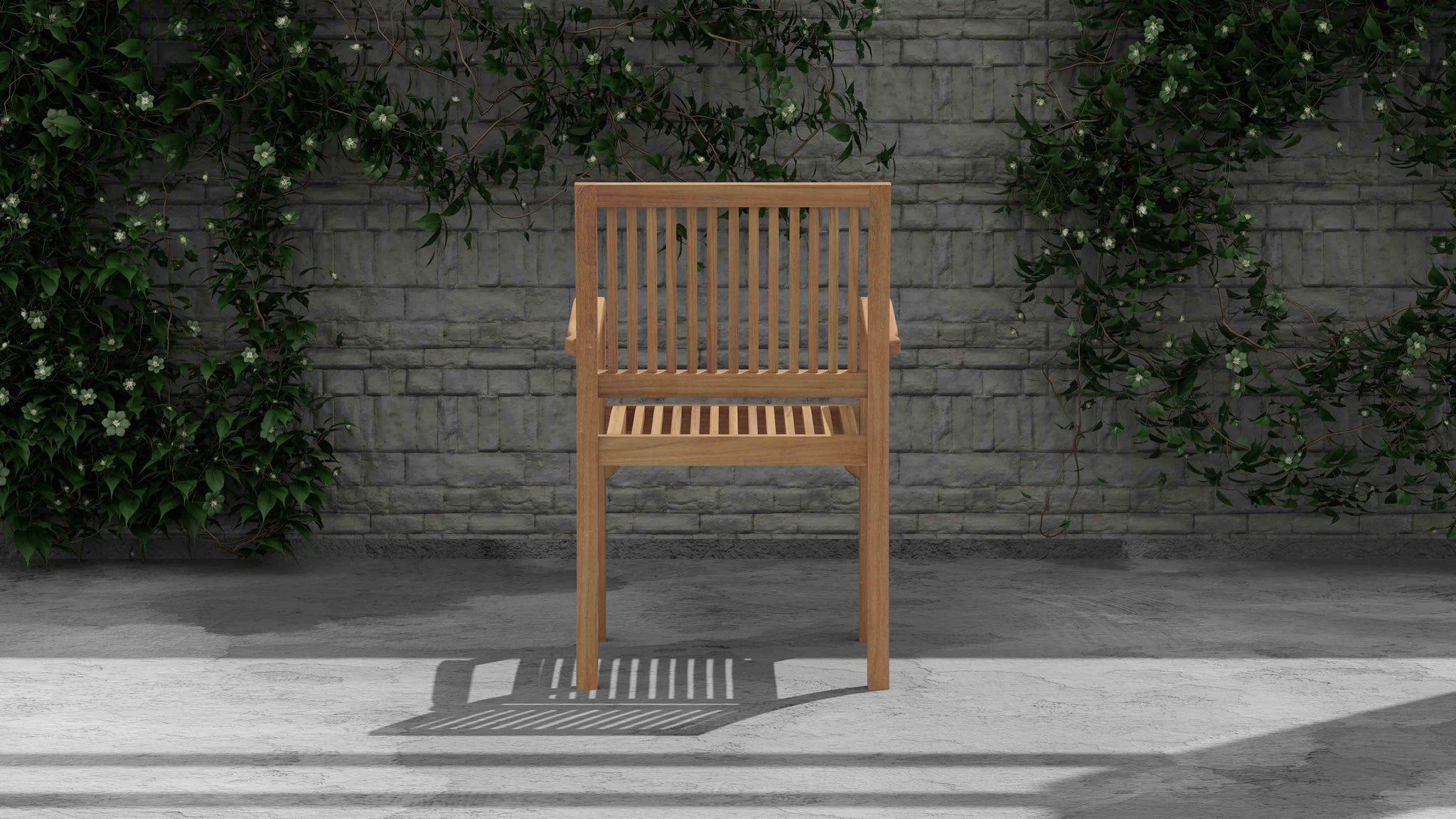 Guildford Teak Garden Carver Chair Rear View