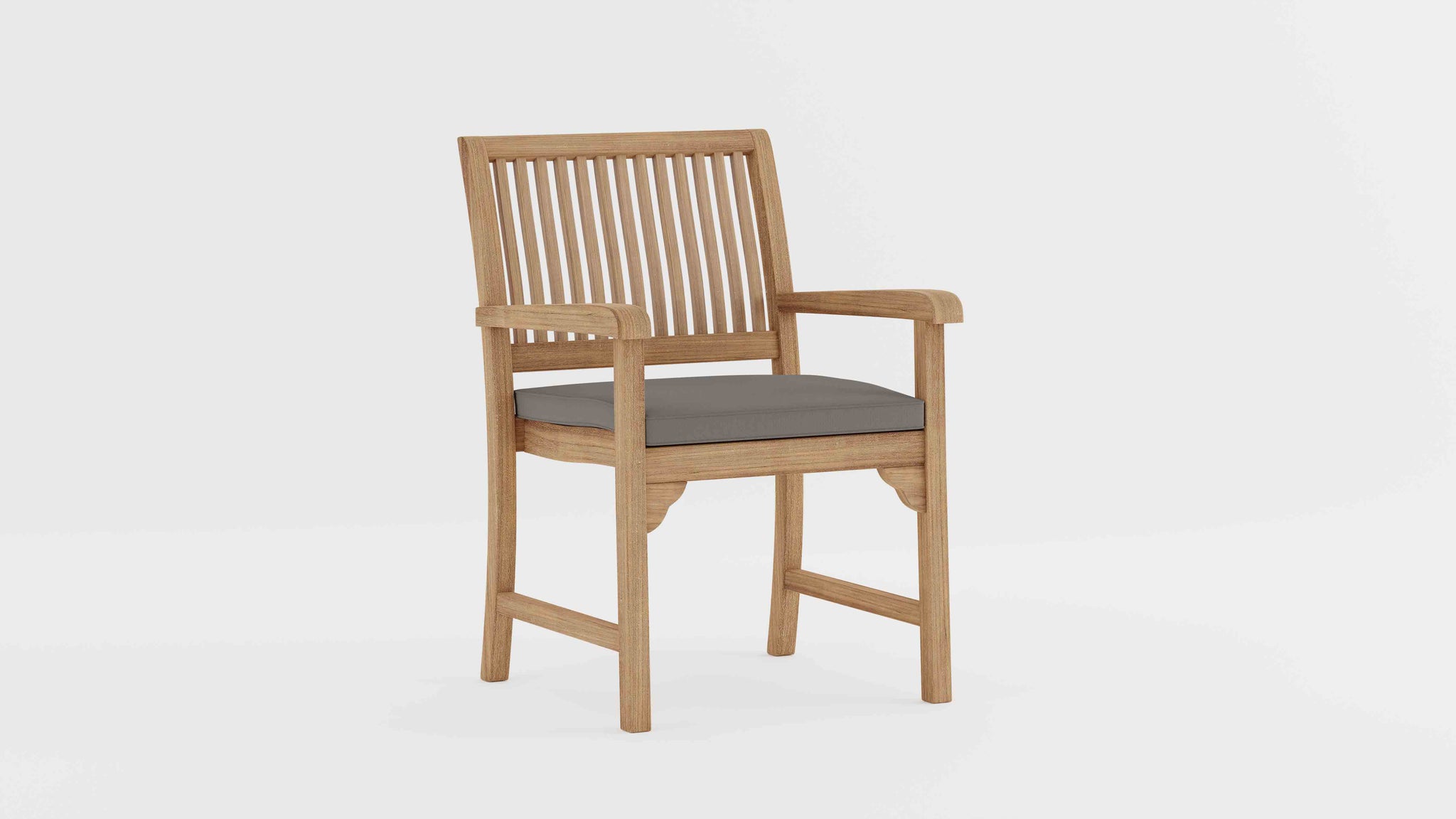 Guildford Teak Garden Carver Chair with Light Grey Cushion