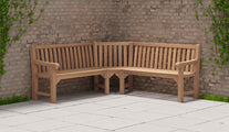 Salisbury Teak Corner Garden Bench Front View