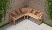 Salisbury Teak Corner Garden Bench Alternative Overhead Perspective