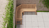 Salisbury Teak Corner Garden Bench Overhead View