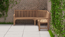 Salisbury Teak Corner Garden Bench Side View