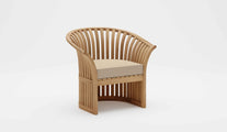 Ascot Teak Lounge Armchair with Ecru Cushions