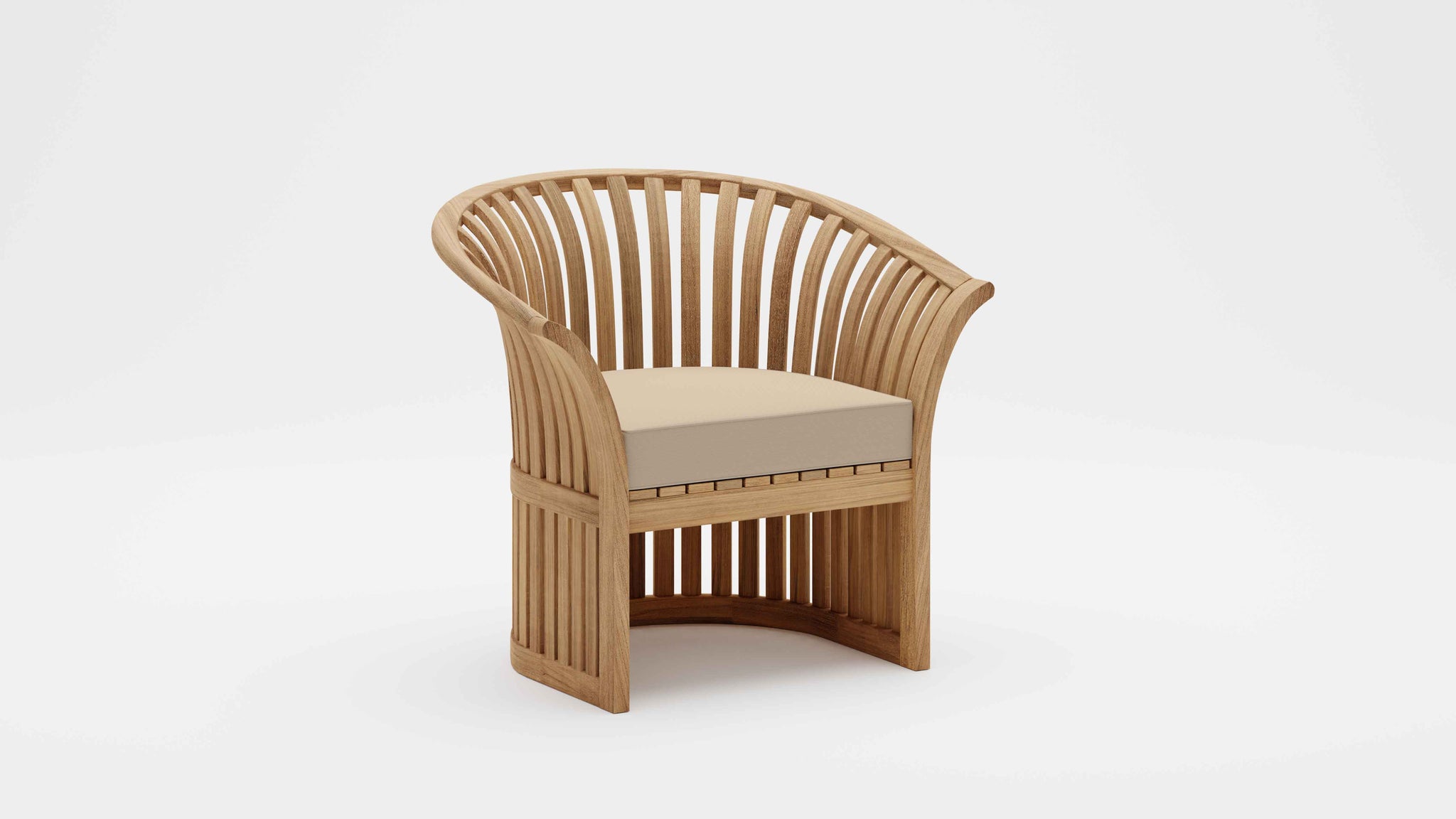Ascot Teak Lounge Armchair with Ecru Cushions