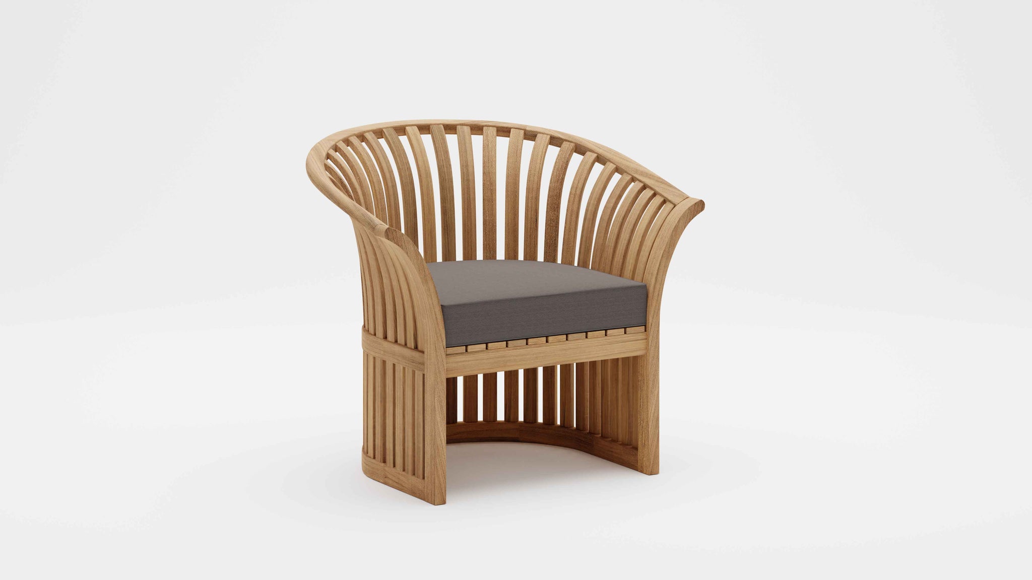 Ascot Teak Lounge Armchair with Light Grey Cushions