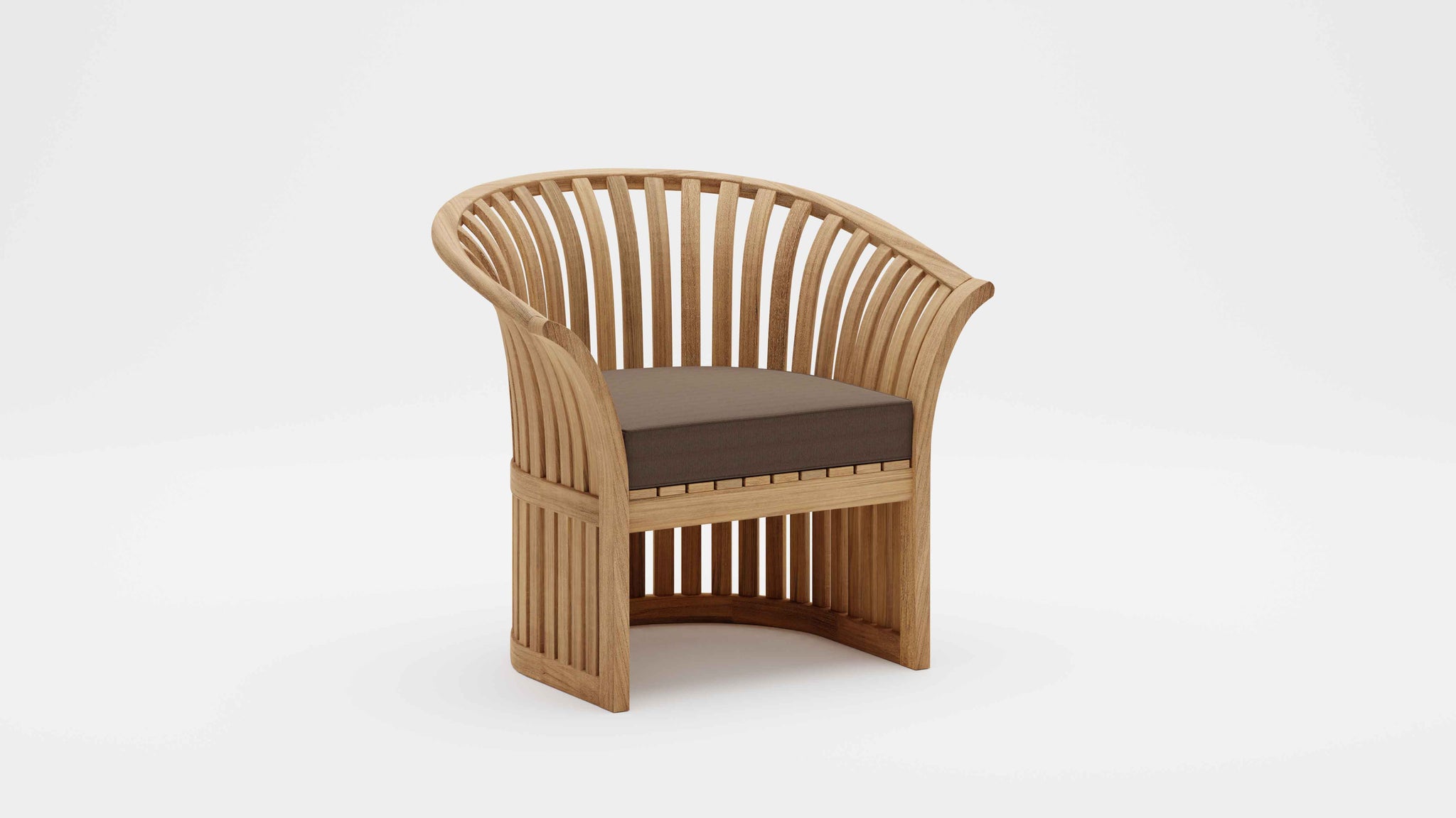 Ascot Teak Lounge Armchair with Taupe Cushions