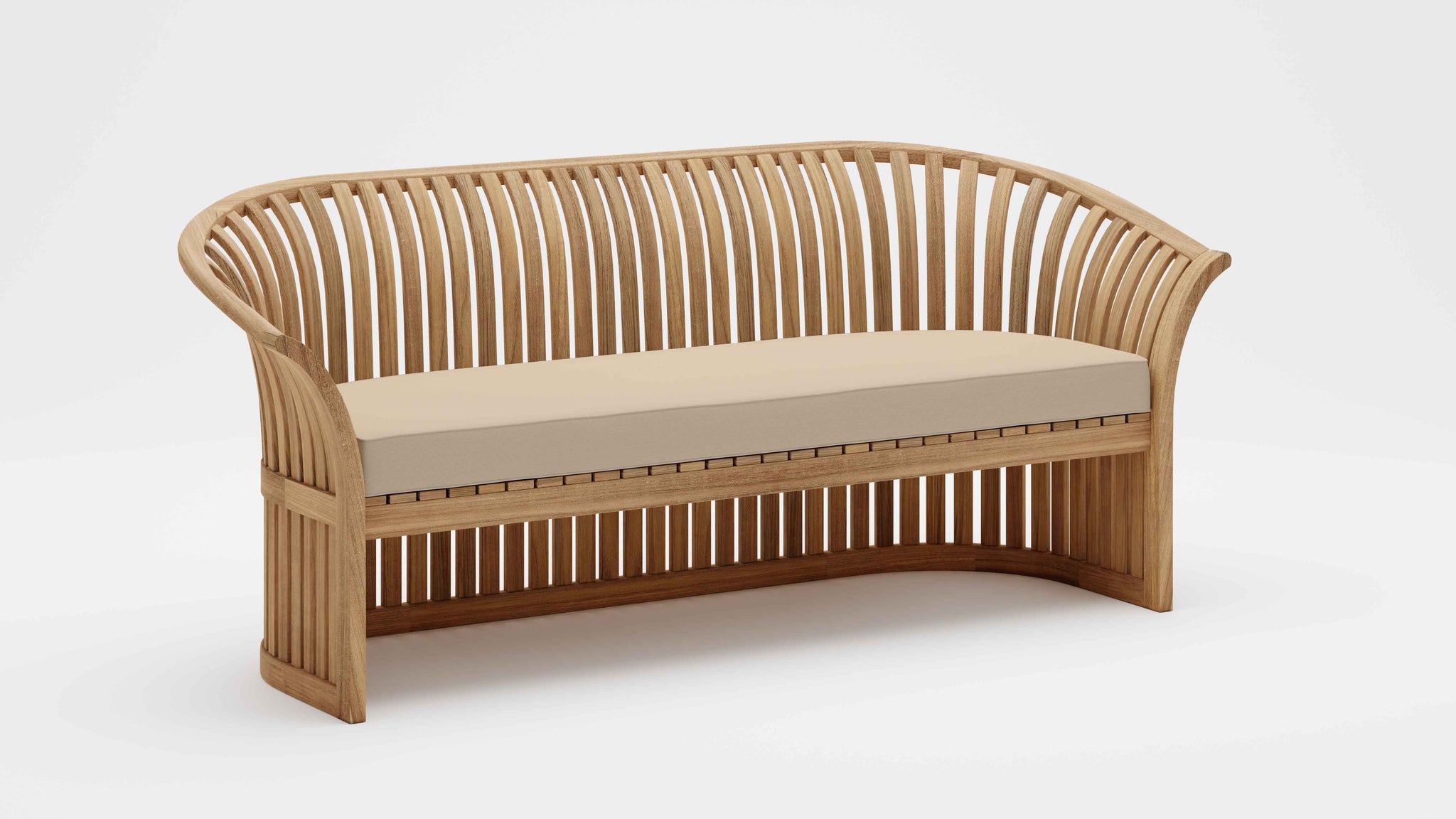 Ascot Teak Outdoor Lounge Sofa with Ecru Cushion