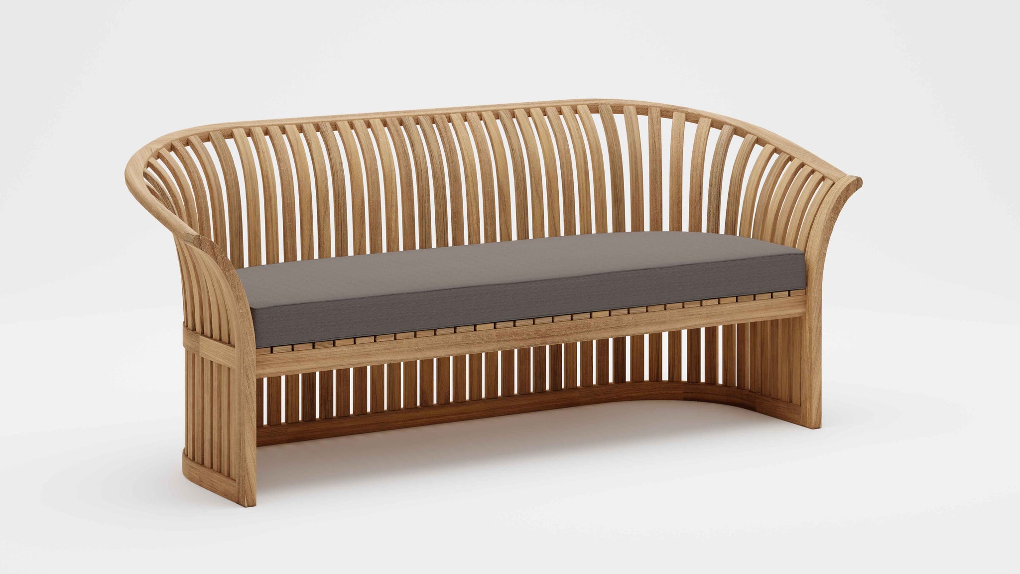 Ascot Teak Outdoor Lounge Sofa with Light Grey Cushion