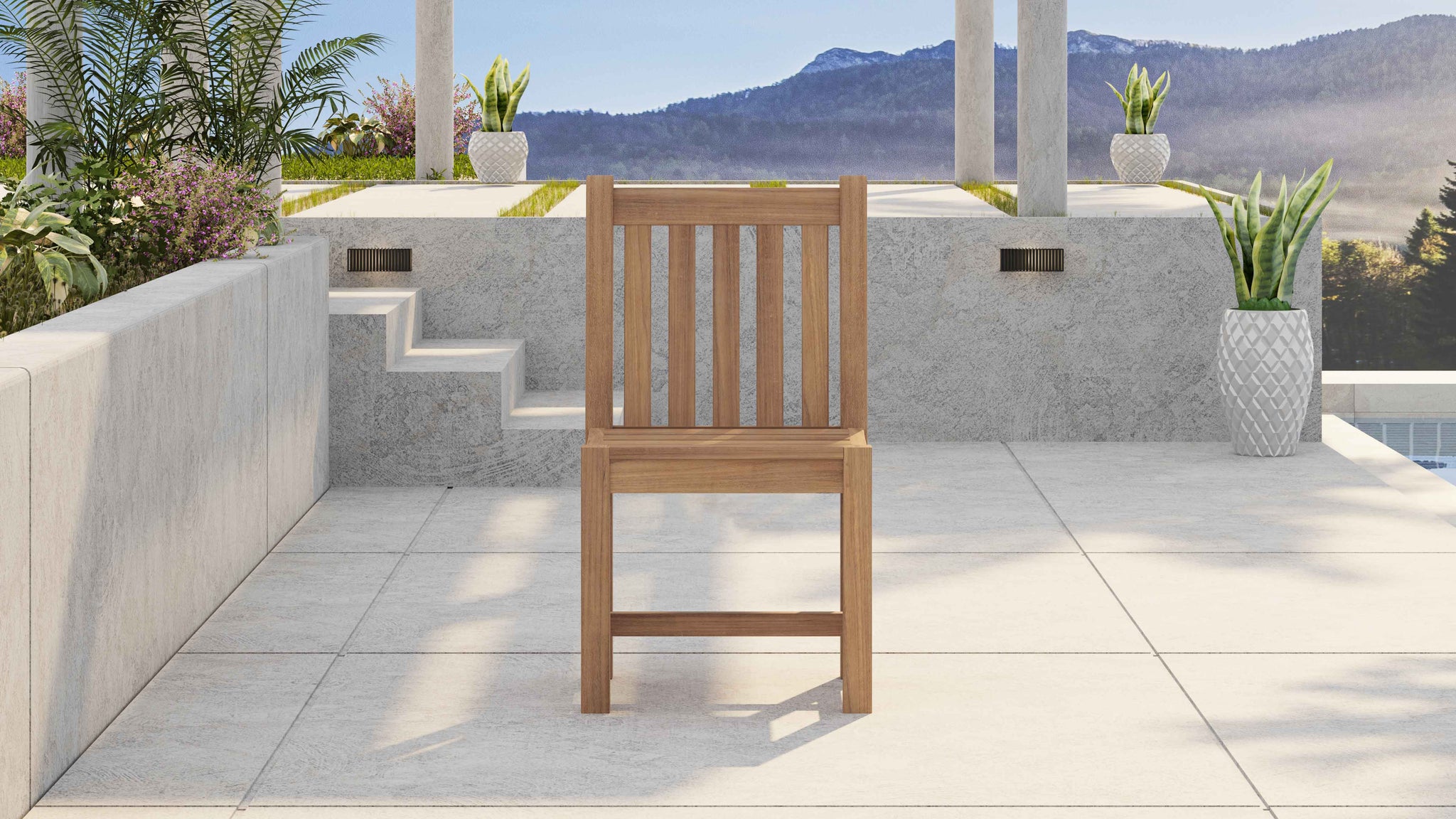 Salisbury Teak Garden Dining Chair Front View