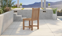 Salisbury Teak Garden Dining Chair Rear Angled View