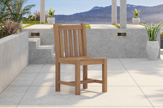 Salisbury Teak Carver Garden Dining Chair Front Angled View