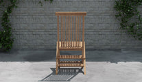 Lincoln Folding Teak Garden Dining Chair Rear View