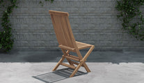 Lincoln Folding Teak Garden Dining Chair Rear Side View
